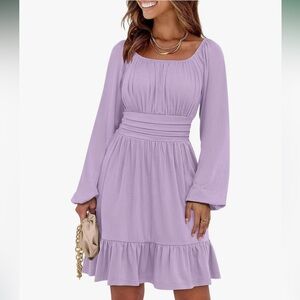 Chic Lavender Long Sleeve Dress